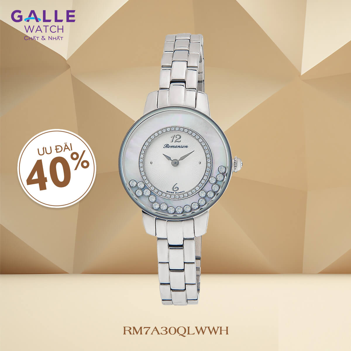 ĐỒNG HỒ NỮ ROMANSON LADY RM7A30QLWWH