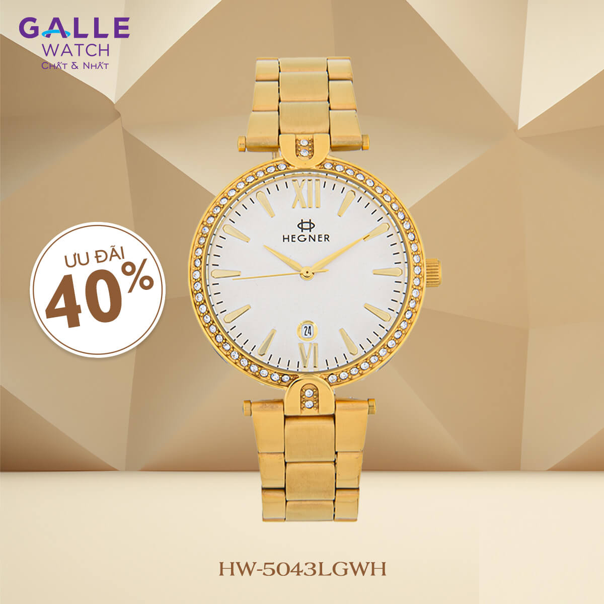 ĐỒNG HỒ NỮ HEGNER HW-5043LGWH