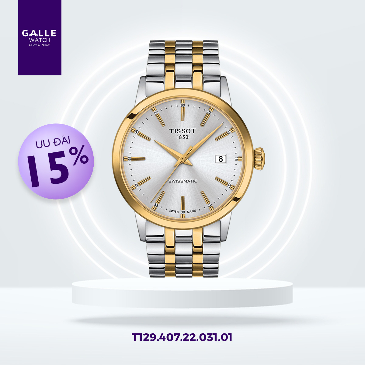 ĐỒNG HỒ NAM TISSOT CLASSIC DREAM SWISSMATIC T129.407.22.031.01