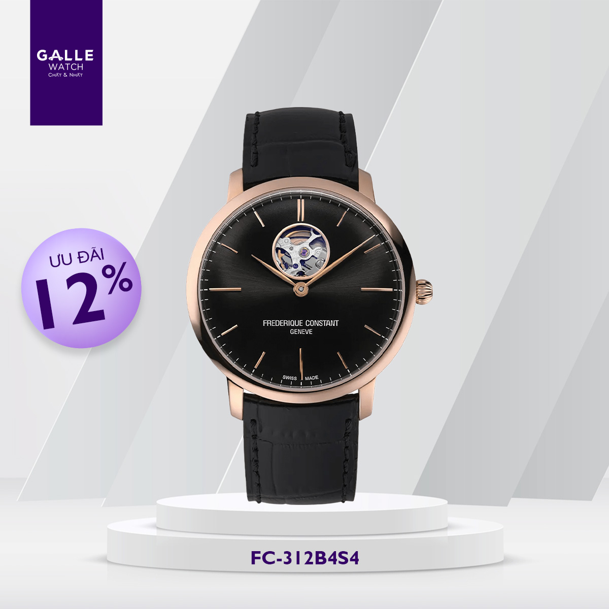 ĐỒNG HỒ NAM FREDERIQUE CONSTANT SLIMLINE HEART BEAT AUTOMATIC FC-312B4S4