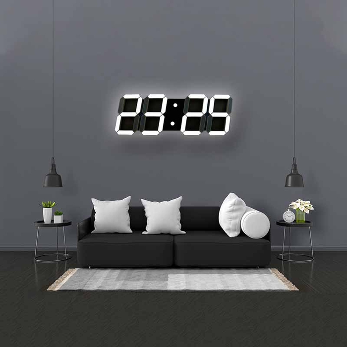 Đồng hồ treo tường led 3D điện tử hiện đại