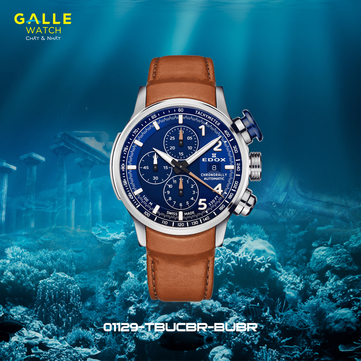 ĐỒNG HỒ NAM EDOX CHRONORALLY AUTOMATIC 01129-TBUCBR-BUBR