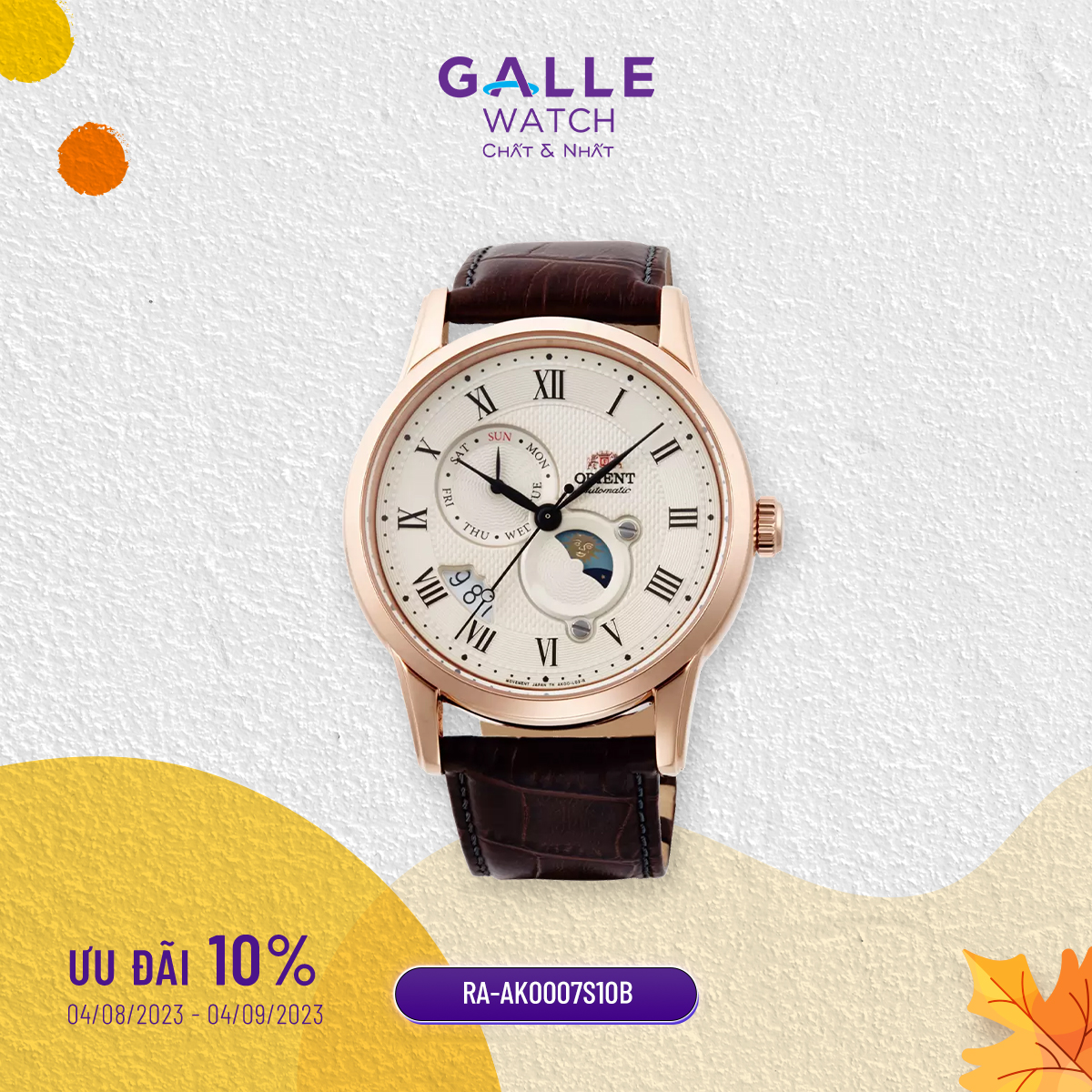 ĐỒNG HỒ ORIENT MECHANICAL CLASSIC SUN & MOON RA-AK0007S10B