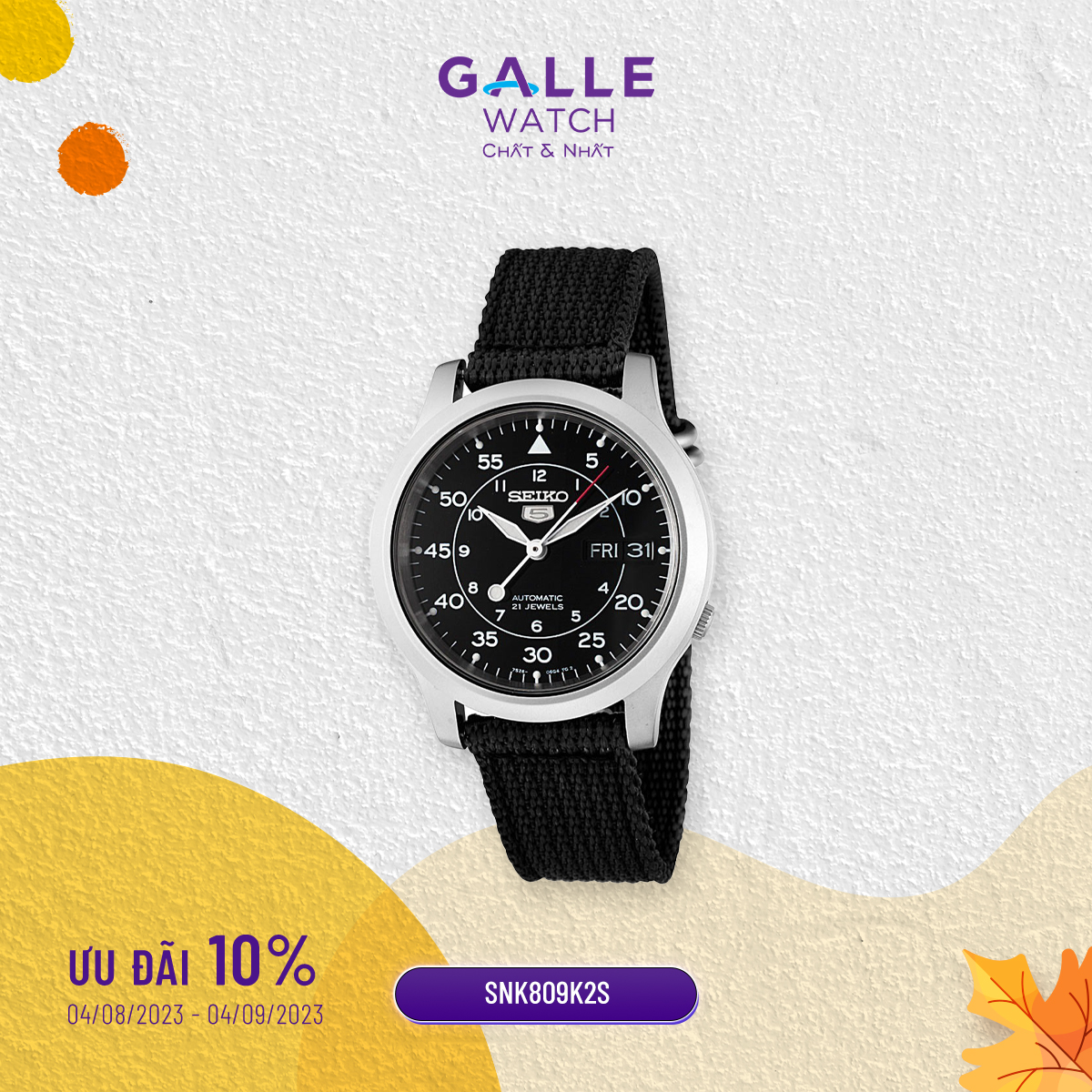 ĐỒNG HỒ NAM SEIKO 5 QUÂN ĐỘI SNK809K2S