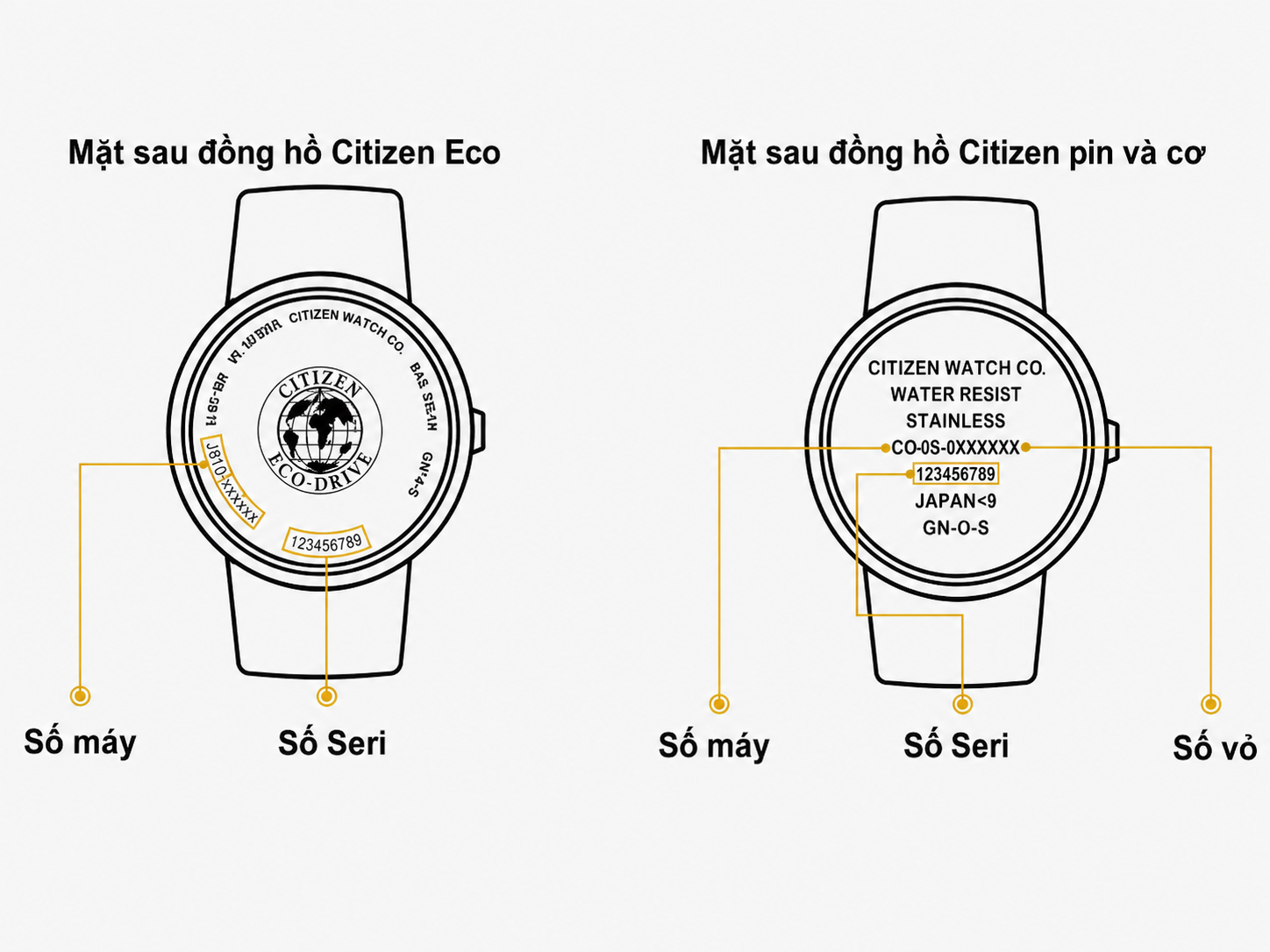 Mã Caliber và số Serial
