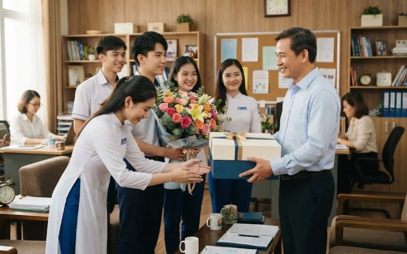 Trao gửi quà tặng đúng thời điểm và không gian giúp giữ trọn nét đẹp văn hóa tôn sư trọng đạo