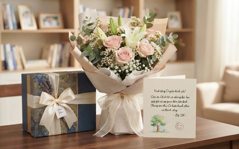 chuẩn bị quà tặng giáo viên nữ