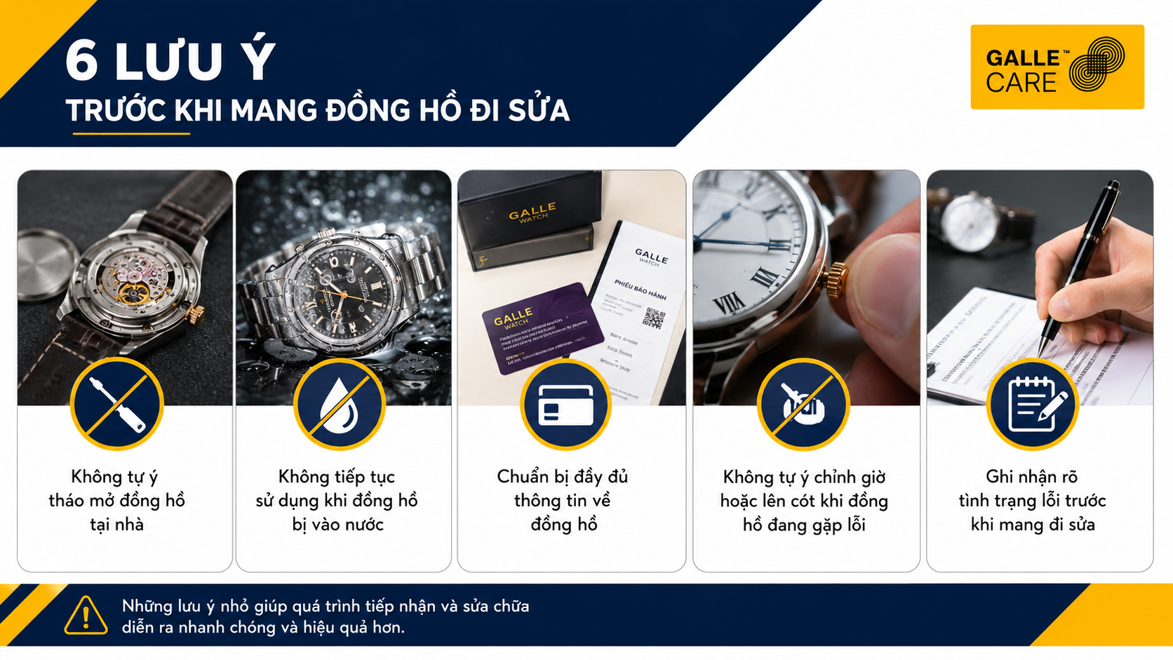 lưu ý khi mang đồng hồ đi sửa